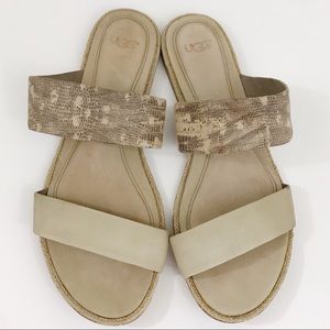 Ugg Australia Amalia Snake Sandals Sand White